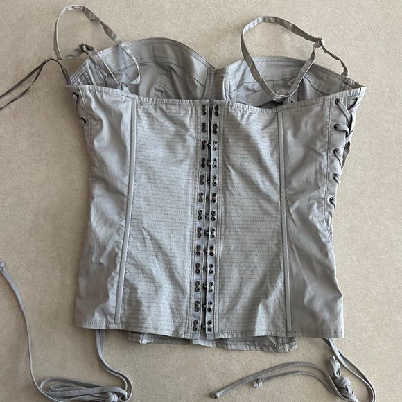 Topshop Gray Corset Bustier Top ALT ASO Katherine Pierce - Picture 3 of 8